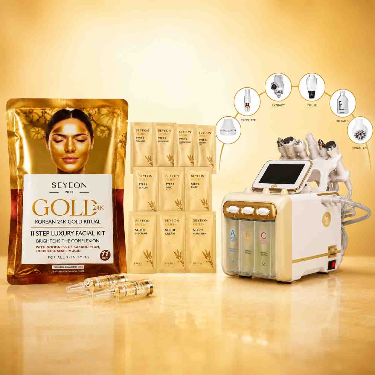 Korean 24K Gold Facial with Hydra Machine
